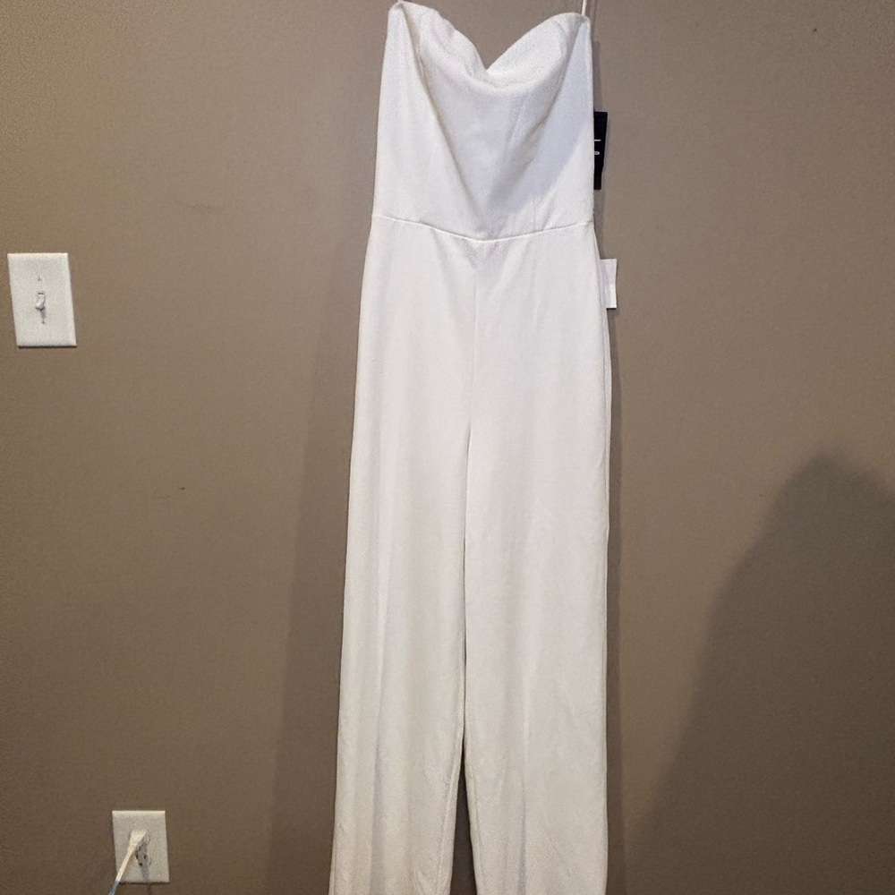 BRIDES! White Strapless Pants Jumper